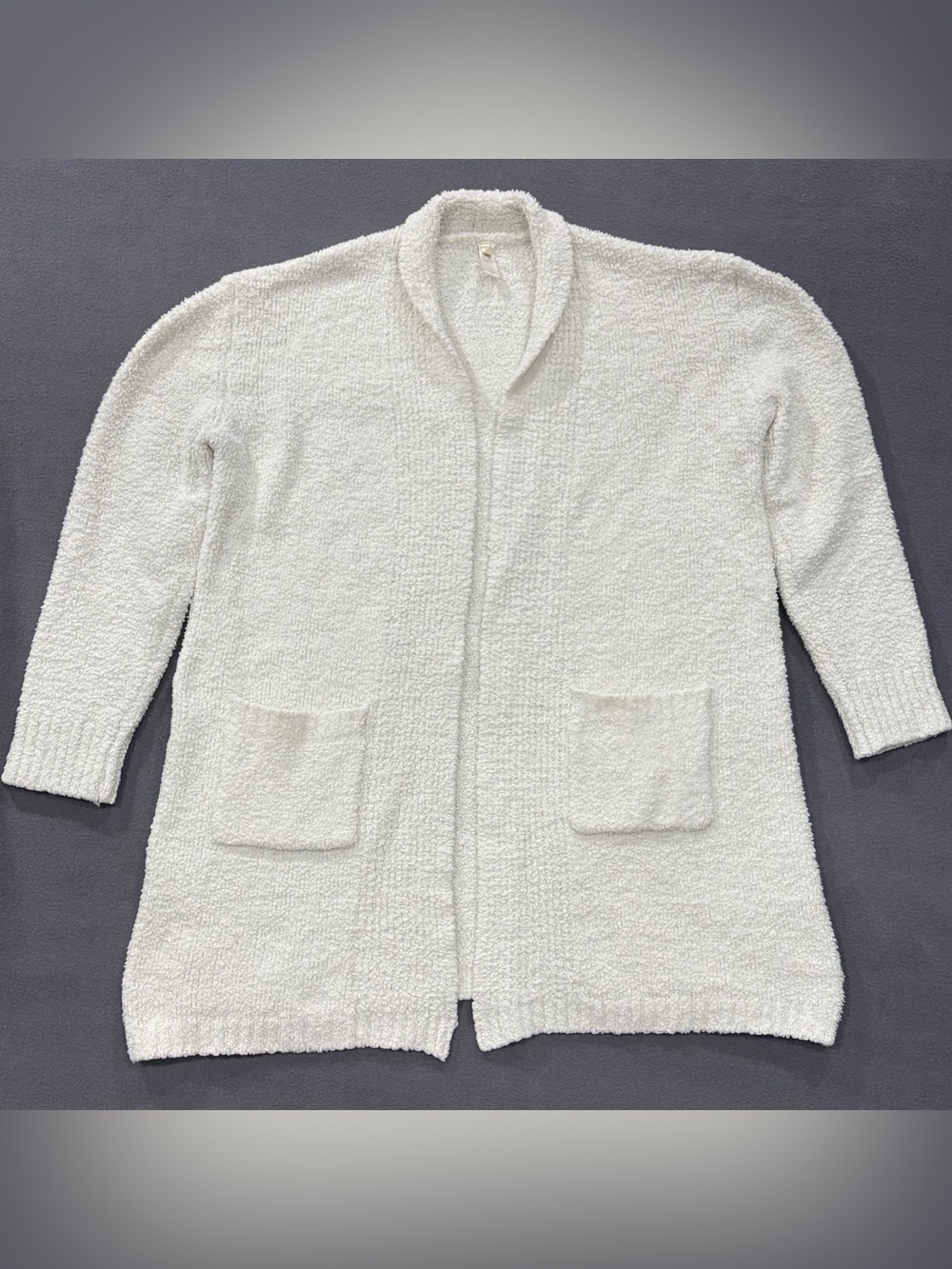 SKIMS Bouclé Knit Ivory Cardigan Sweater Women's Size L/XL